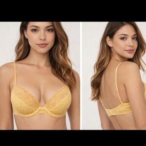 NWT LA PERLA Maharani Gold Lace Push Up Bra size 34B